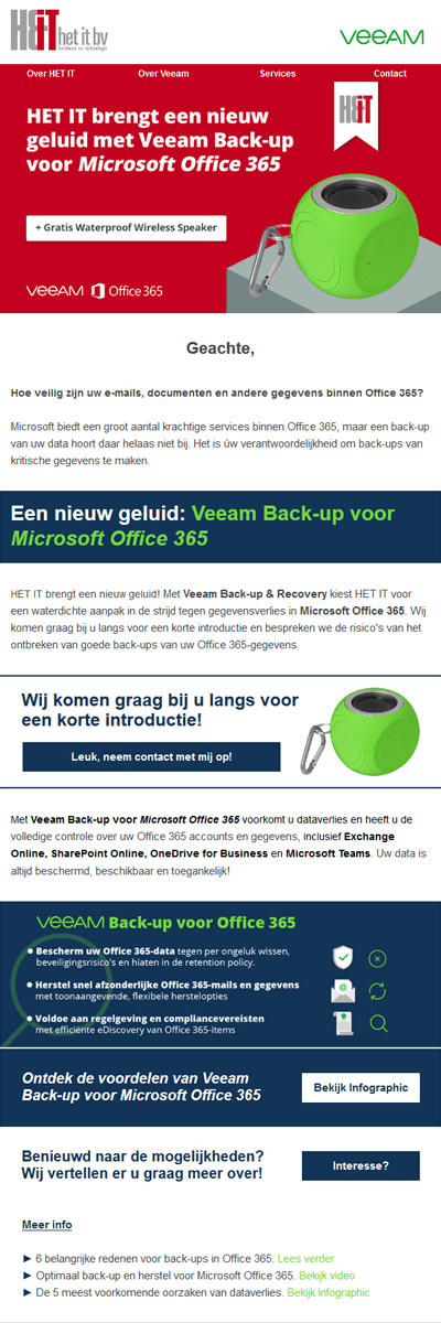 Nieuwsbrief Veeam Back-up Office 365